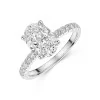 9ct White Gold Oval Cut 2.00ct Lab Grown Diamond 4 Claw Ring with Diamond Shoulders