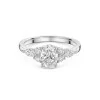 Platinum Oval Cut 1.00ct Lab Grown Diamond & Mixed Cut Cluster Ring
