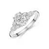 Platinum Oval Cut 1.00ct Lab Grown Diamond & Mixed Cut Cluster Ring