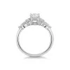 Platinum Oval Cut 1.00ct Lab Grown Diamond & Mixed Cut Cluster Ring