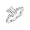 Platinum Lab Grown 2.00ct Emerald Diamond Shoulders Ring