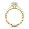 18ct Yellow Gold Lab Grown 2.25ct Emerald Cut Diamond Shoulders Ring