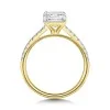 18ct Yellow Gold Lab Grown 2.75ct Emerald Cut Diamond Shoulders Ring