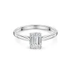 Platinum Lab Grown 1.00ct Emerald Cut Diamond Solitaire Ring