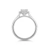 Platinum Lab Grown 1.25ct Emerald Cut Halo Diamond Ring with Shoulders