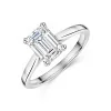Platinum Lab Grown 1.50ct Emerald Cut Diamond Solitaire Ring