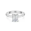 Platinum Lab Grown 1.50ct Emerald Cut Diamond Solitaire Ring