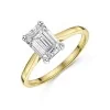 18ct Yellow Gold 2ct Emerald Cut Lab Grown Diamond Solitaire Ring