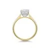 18ct Yellow Gold Emerald Cut 2.00ct Lab Grown Diamond Solitaire Ring with Diamond Shoulders