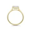 18ct Yellow Gold Emerald Cut 1.00ct Lab Grown Diamond Rub Over Solitaire Ring