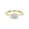 18ct Yellow Gold Emerald Cut 1.00ct Lab Grown Diamond Rub Over Solitaire Ring