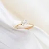 18ct Yellow Gold Emerald Cut 1.00ct Lab Grown Diamond Rub Over Solitaire Ring