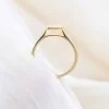 18ct Yellow Gold Emerald Cut 1.00ct Lab Grown Diamond Rub Over Solitaire Ring