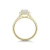9ct Yellow Gold Emerald Cut 1.00ct Lab Grown Diamond Halo Ring with Diamond Shoulders