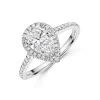 Platinum Lab Grown 1.50ct Pear Diamond Halo Shoulders Ring