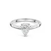 Platinum Lab Grown 1.00ct Pear Cut Diamond Solitaire Ring