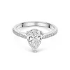 Platinum Lab Grown 1.50ct Pear Cut Diamond Shoulders Ring