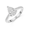 Platinum Lab Grown 1.50ct Pear Cut Diamond Shoulders Ring