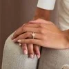 Platinum Pear Cut 1.00ct Lab Grown Diamond Ring with Diamond Shoulders