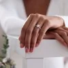 Platinum Pear Cut 1.00ct Lab Grown Diamond Ring with Diamond Shoulders