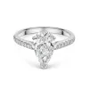 Platinum Pear Cut 2.00ct Lab Grown Diamond Ring with Diamond Shoulders