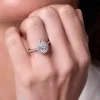 Platinum Pear Cut 2.00ct Lab Grown Diamond Halo Ring with Diamond Shoulders