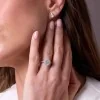 Platinum Pear Cut 2.00ct Lab Grown Diamond Halo Ring with Diamond Shoulders