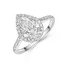 Platinum Pear Cut 2.00ct Lab Grown Diamond Halo Ring with Diamond Shoulders