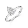 9ct White Gold Pear Shape 1.00ct Lab Grown Diamond 4 Claw Solitaire Ring