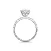 9ct White Gold Pear Shape 2.00ct Lab Diamond 3 Claw Diamond Shoulder Solitaire