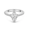 Platinum Lab Grown 1.00ct Marquise Diamond Ring with Diamond Shoulders