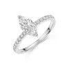 9ct White Gold Marquise Cut 1.00ct Lab Grown Diamond Ring with Diamond Shoulders