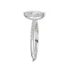 9ct White Gold Marquise Cut 1.00ct Lab Grown Diamond Ring with Diamond Shoulders