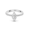9ct White Gold Marquise Cut 1.00ct Lab Grown Diamond Ring with Diamond Shoulders