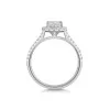 Platinum Cushion Cut 1ct Lab Grown Diamond Halo Ring with Diamond Shoulders