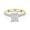 18ct Yellow Gold Lab Grown 2.25ct Radiant Cut Diamond Shoulders Ring