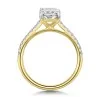 18ct Yellow Gold Lab Grown 2.25ct Radiant Cut Diamond Shoulders Ring