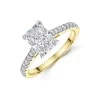 18ct Yellow Gold Lab Grown 2.25ct Radiant Cut Diamond Shoulders Ring
