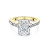 18ct Yellow Gold Lab Grown 3.25ct Radiant Diamond Shoulders Ring