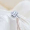 Platinum 2.25ct Radiant Cut Lab Grown Diamond Solitaire Halo Ring with Diamond Shoulders