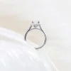 Platinum 2.25ct Radiant Cut Lab Grown Diamond Solitaire Halo Ring with Diamond Shoulders