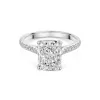 Platinum Radiant 3.25ct Lab Grown Diamond Solitaire Ring with Shoulders
