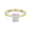 18ct Yellow Gold Radiant Cut 1.00ct Lab Grown Diamond 4 Claw Solitaire Ring
