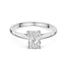 Platinum Radiant Cut 1.00ct Lab Grown Diamond 4 Claw Solitaire Ring