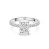 9ct White Gold 2.00ct Radiant Cut Lab Grown Diamond Ring with Set Shoulders