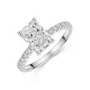 9ct White Gold 2.00ct Radiant Cut Lab Grown Diamond Ring with Set Shoulders