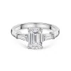 Platinum Emerald Cut 2.40ct Lab Grown Diamond 3 stone Ring