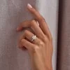 Platinum Emerald Cut 2.40ct Lab Grown Diamond 3 stone Ring