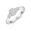 Platinum Oval & Pear Shape 0.75ct Lab Diamond 3 stone