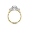 18ct Yellow Gold Oval & Pear 2ct Lab Grown Diamond Three Stone Ring